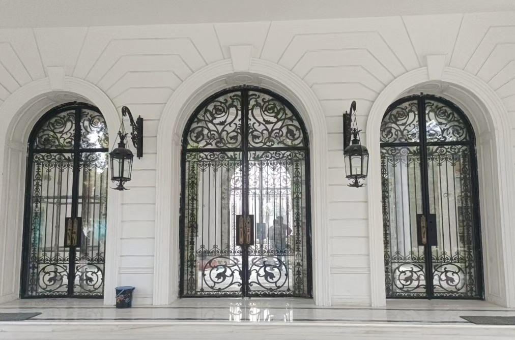Laser cut modern wrought iron gate