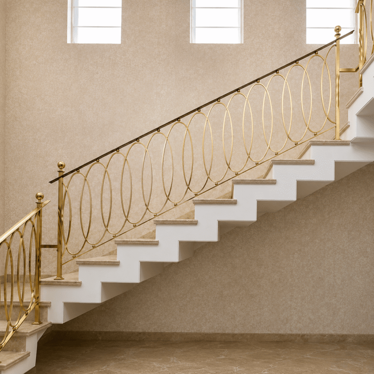 Brass Staircase Railing Design in Bangalore