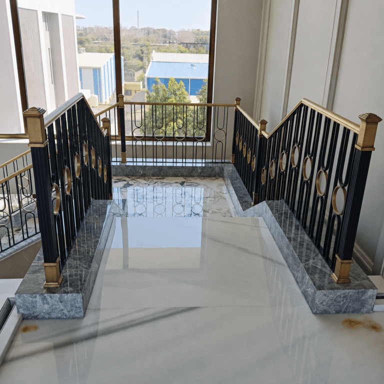 Brass Staircase Railing Design in Mangaluru
